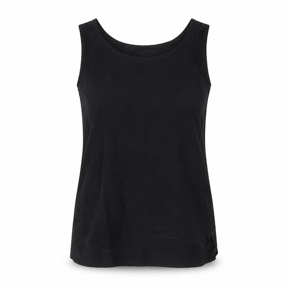 Mondi Womens Black Viscose Basic Tank Size 8 Boat Neck
