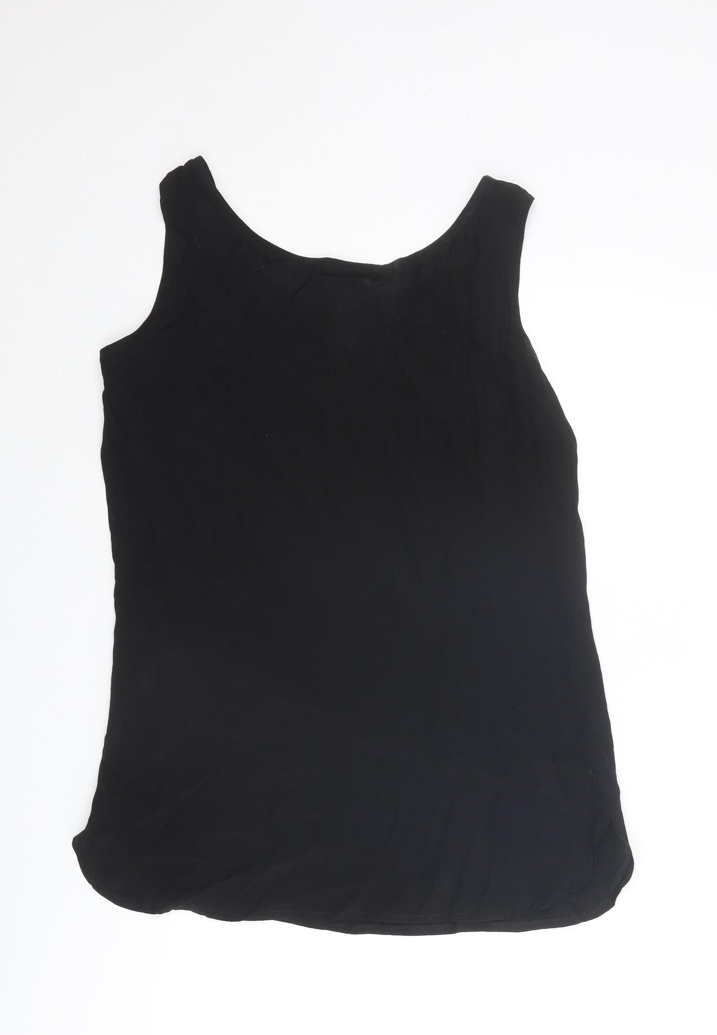 Mondi Womens Black Viscose Basic Tank Size 8 Boat Neck