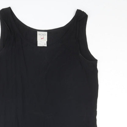 Mondi Womens Black Viscose Basic Tank Size 8 Boat Neck