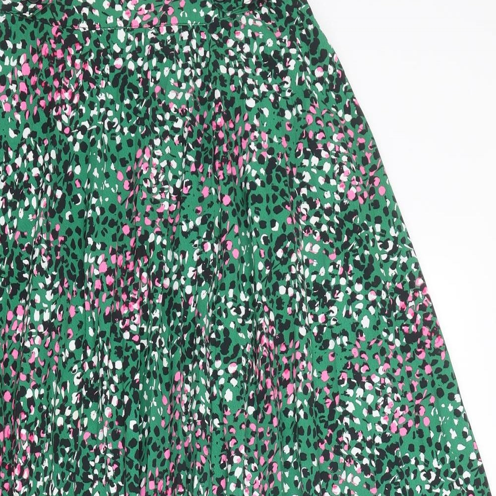 Topshop Womens Multicoloured Geometric Polyester Swing Skirt Size 6