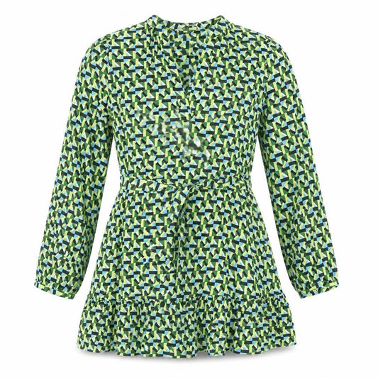 Zara Womens Multicoloured Geometric Viscose A-Line Size S Round Neck Pullover