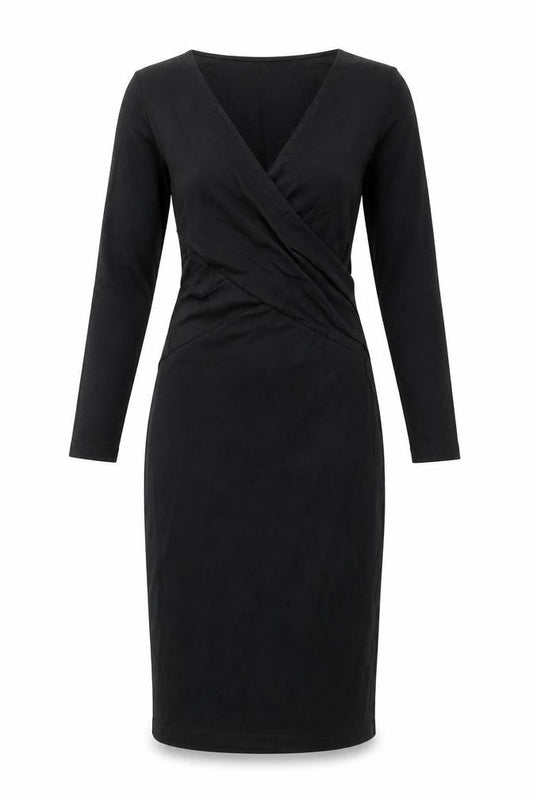 Iris & Ink Womens Black Viscose A-Line Size 8 V-Neck Zip