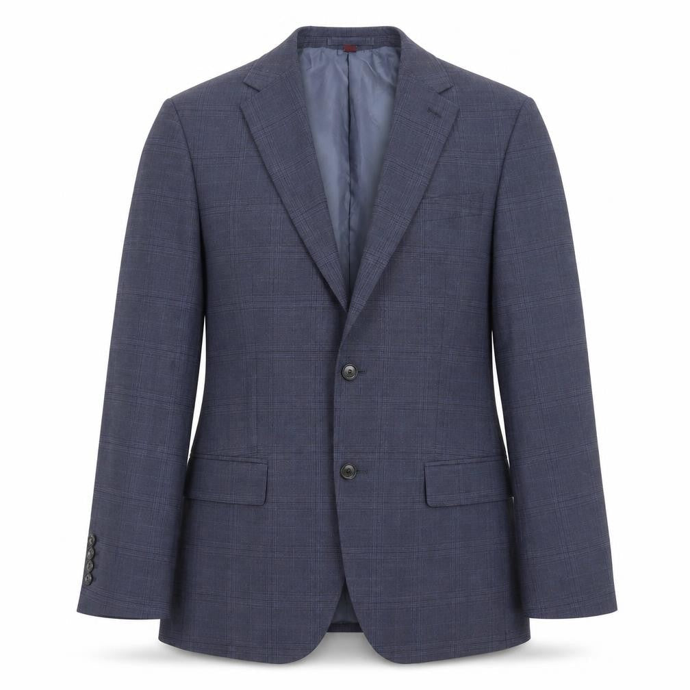 Marks & Spencer Mens Blue Check Wool Jacket Suit Jacket Size 40 Regular