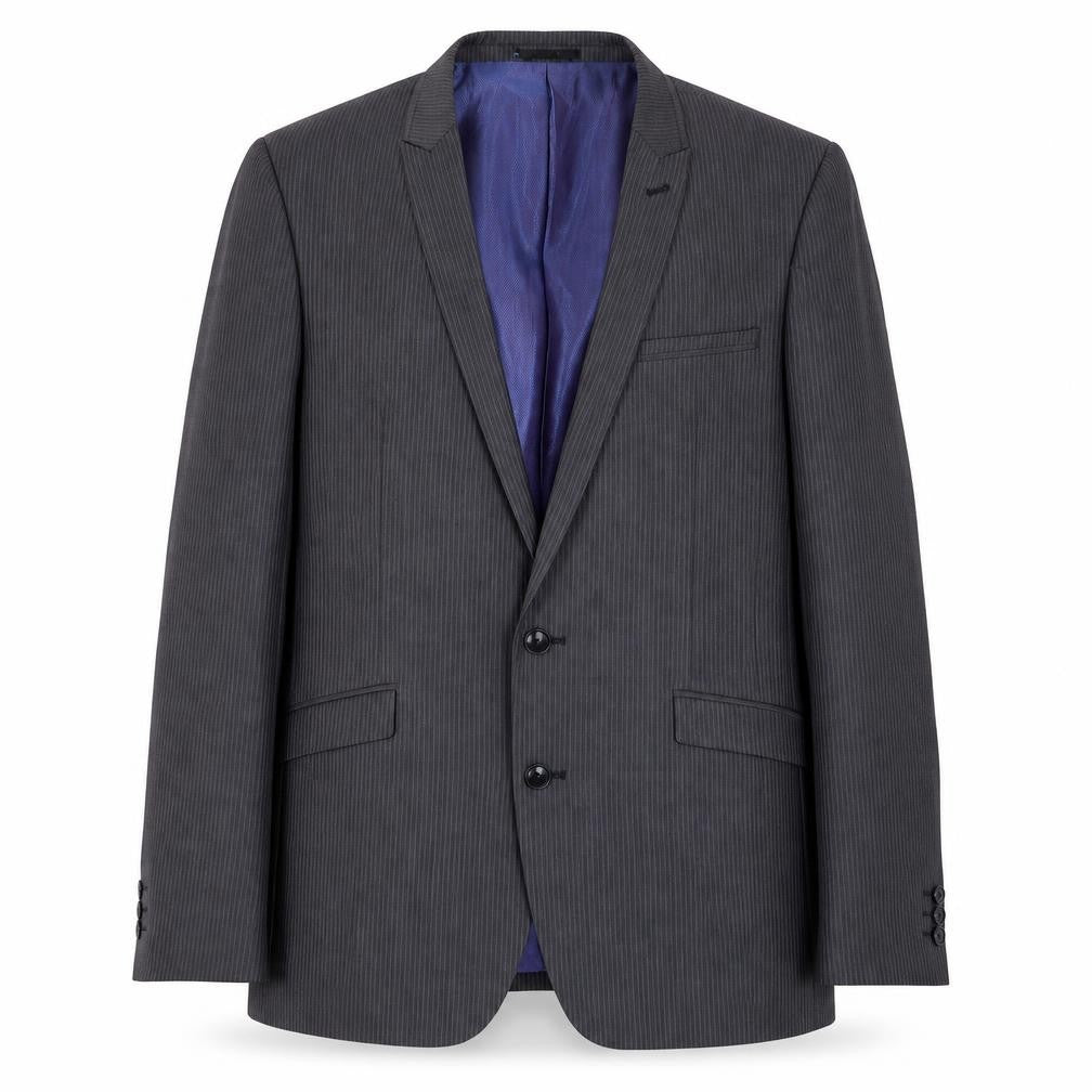 NEXT Mens Grey Striped Polyester Jacket Suit Jacket Size 44 Regular