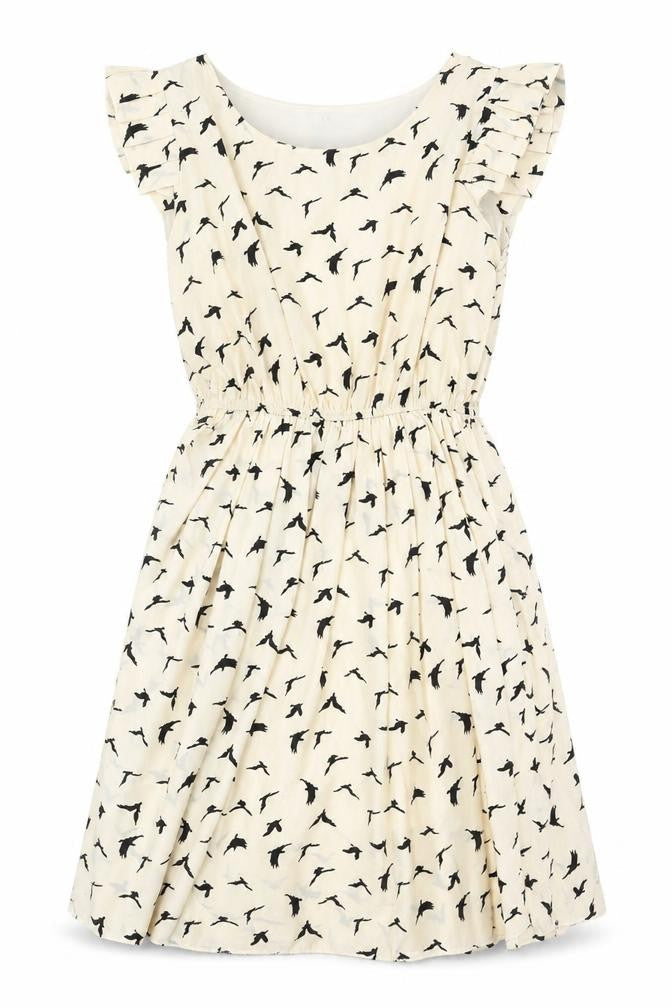 Masta Womens Yellow Geometric Polyester A-Line Size M Round Neck Pullover - Bird pattern