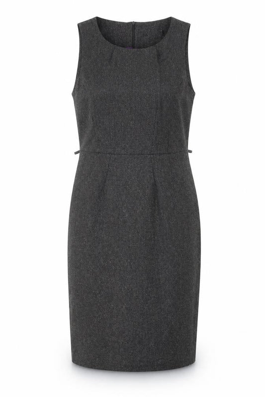 BHS Womens Grey Polyester Shift Size 12 Round Neck Zip