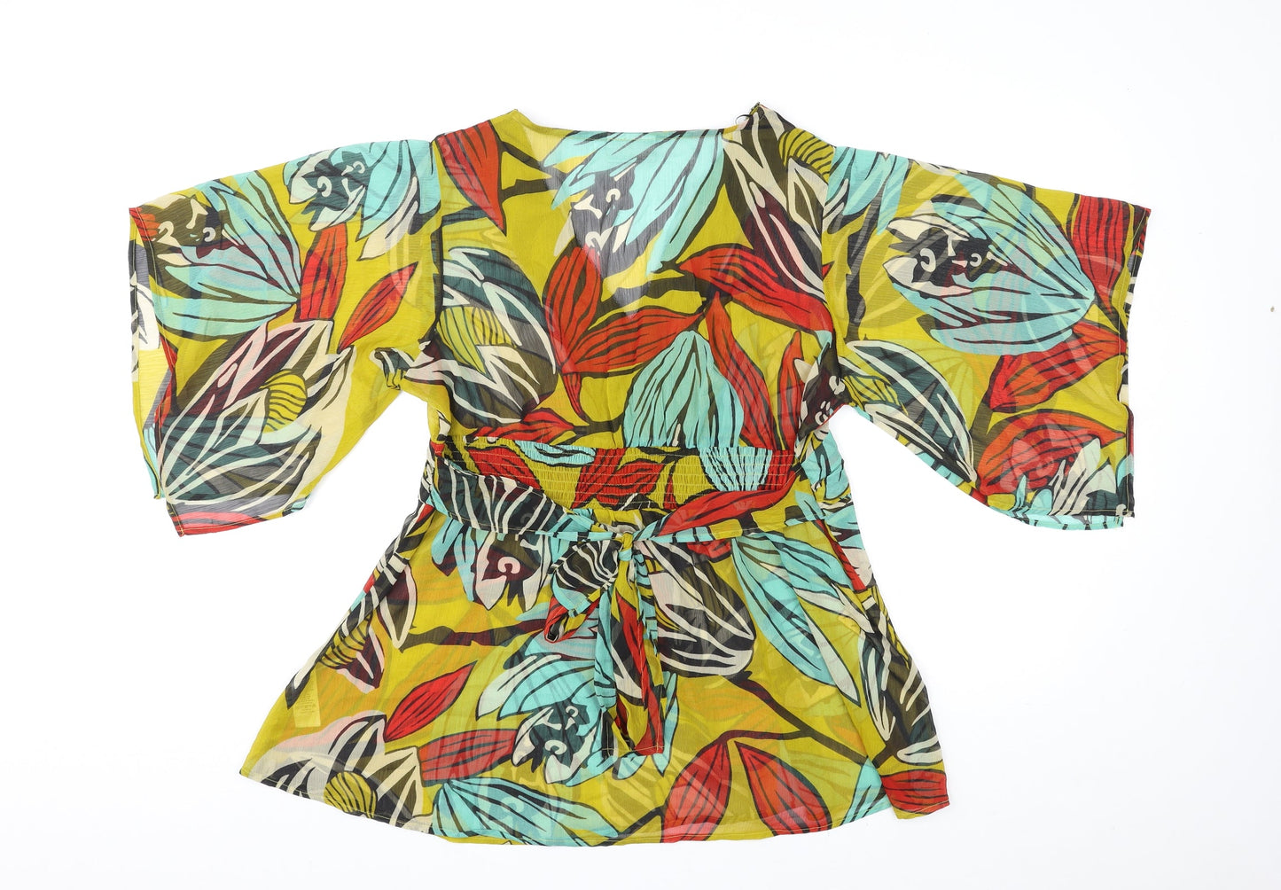 Wallis Womens Multicoloured Geometric Polyester Basic Blouse Size L V-Neck - Embellished Neckline