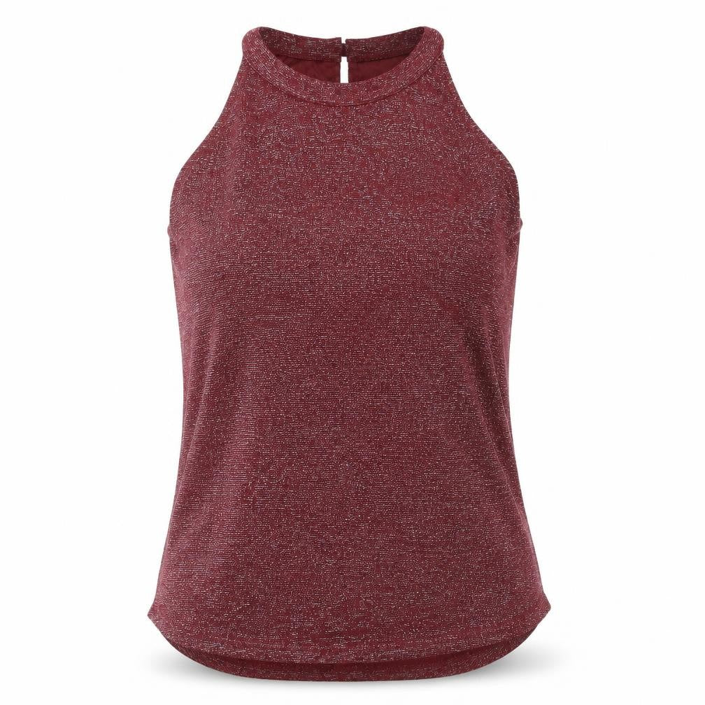Avenue Womens Red Polyester Basic Tank Size 14 Round Neck