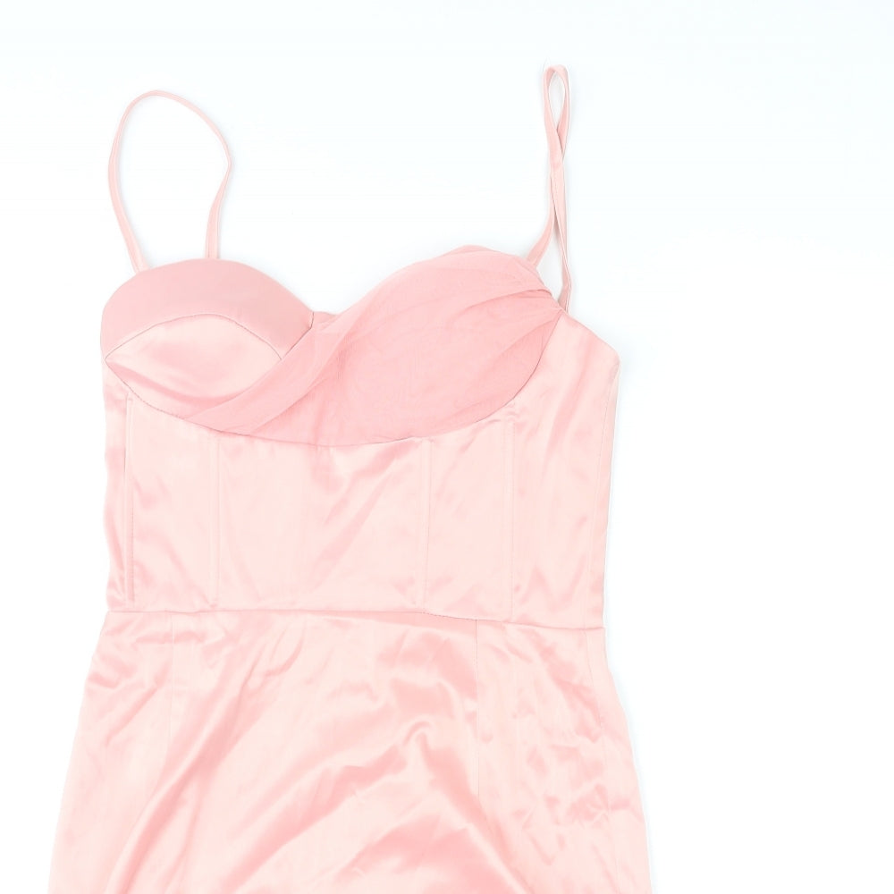 Mew Mews Womens Pink Polyester Mini Size S Sweetheart Zip