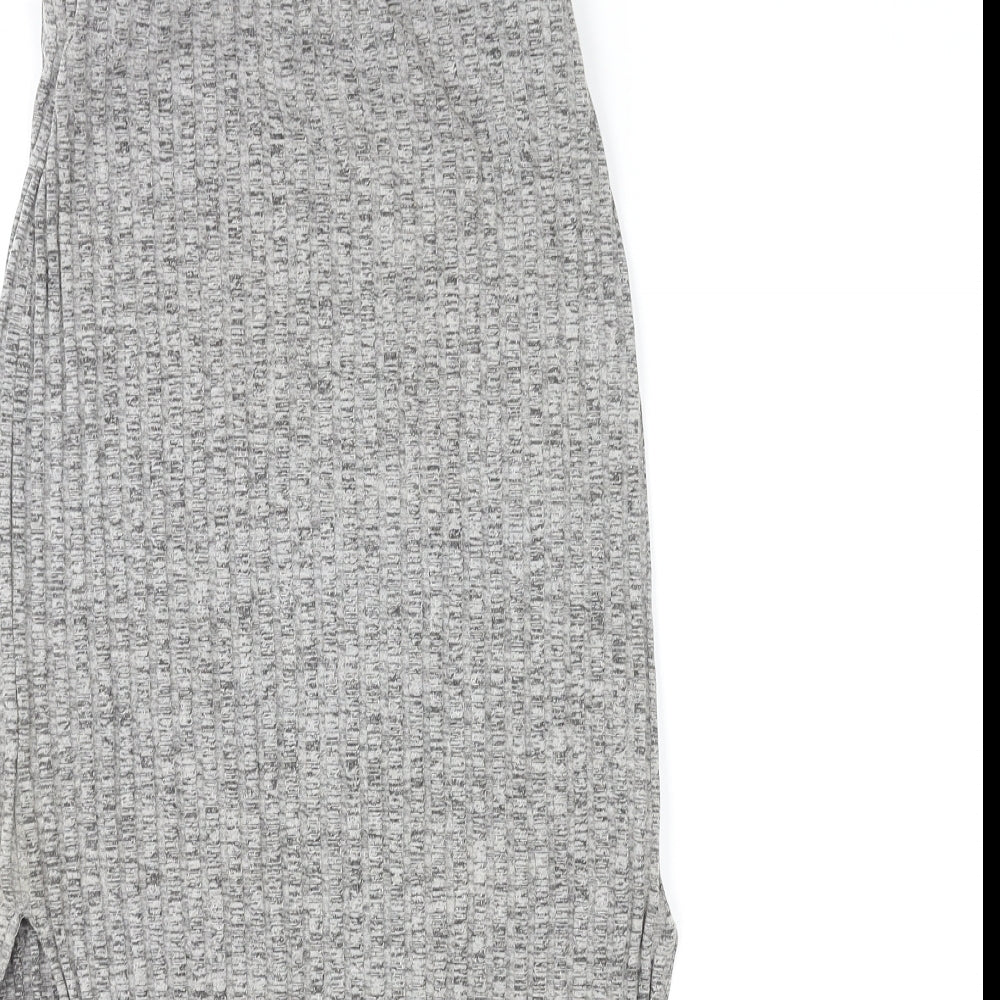 Topshop Womens Grey Cotton A-Line Skirt Size 6