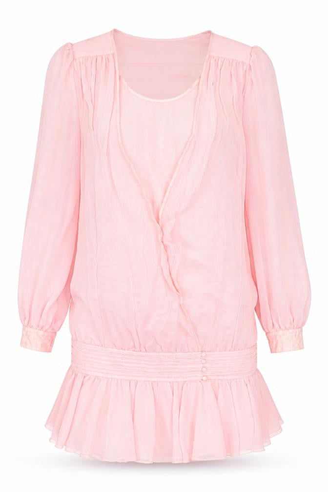 Centente Womens Pink Polyester Mermaid Size 10 V-Neck Pullover