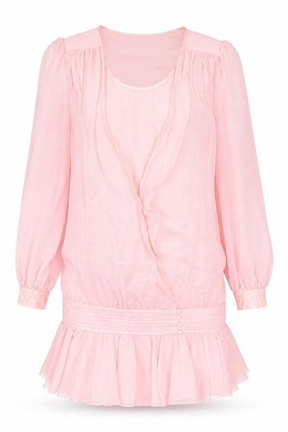 Centente Womens Pink Polyester Mermaid Size 10 V-Neck Pullover