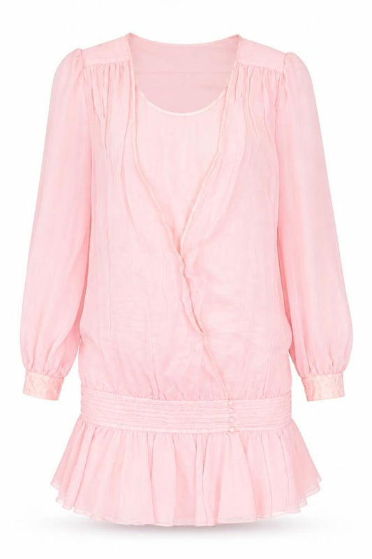Centente Womens Pink Polyester Mermaid Size 10 V-Neck Pullover