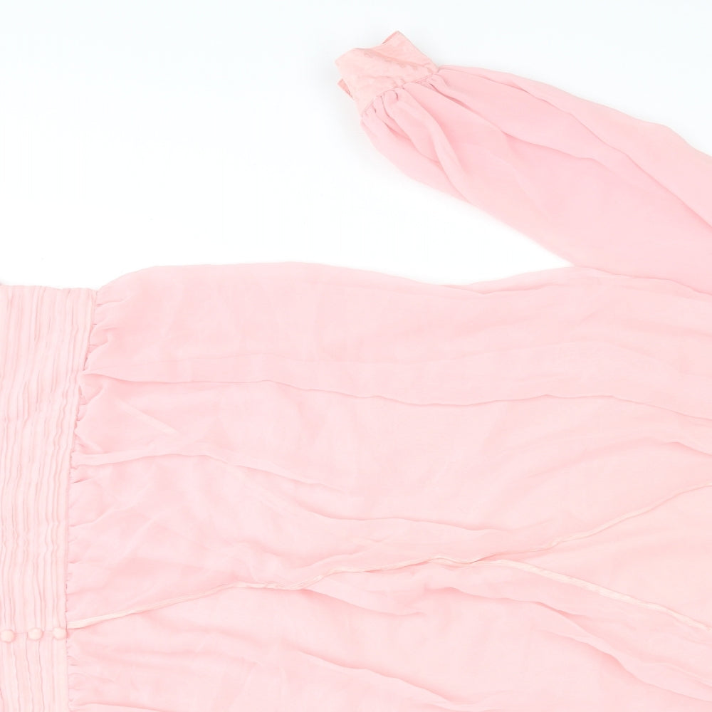 Centente Womens Pink Polyester Mermaid Size 10 V-Neck Pullover