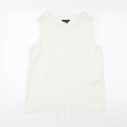 New Look Womens Ivory Polyester Basic Tank Size 14 Round Neck