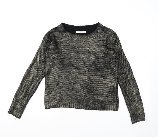 Vera and Lucy Womens Black Round Neck Acrylic Pullover Jumper Size M - Size M-L