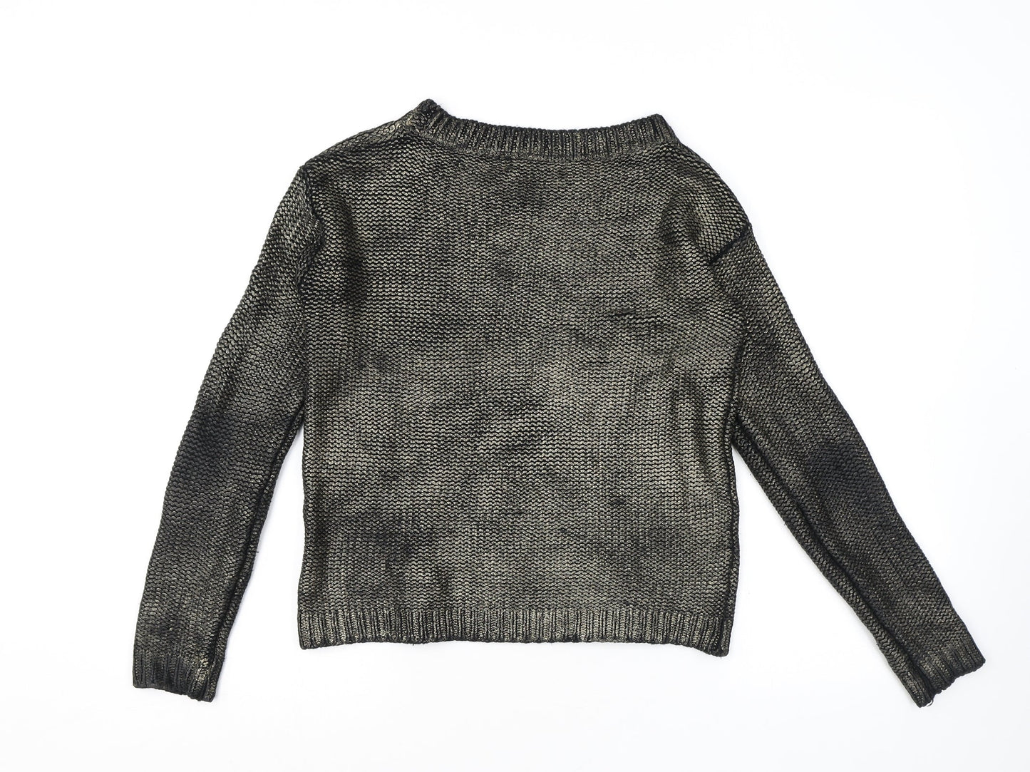 Vera and Lucy Womens Black Round Neck Acrylic Pullover Jumper Size M - Size M-L