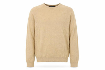 Front view of French Connection men’s brown collared cotton jumper, size M, long sleeve