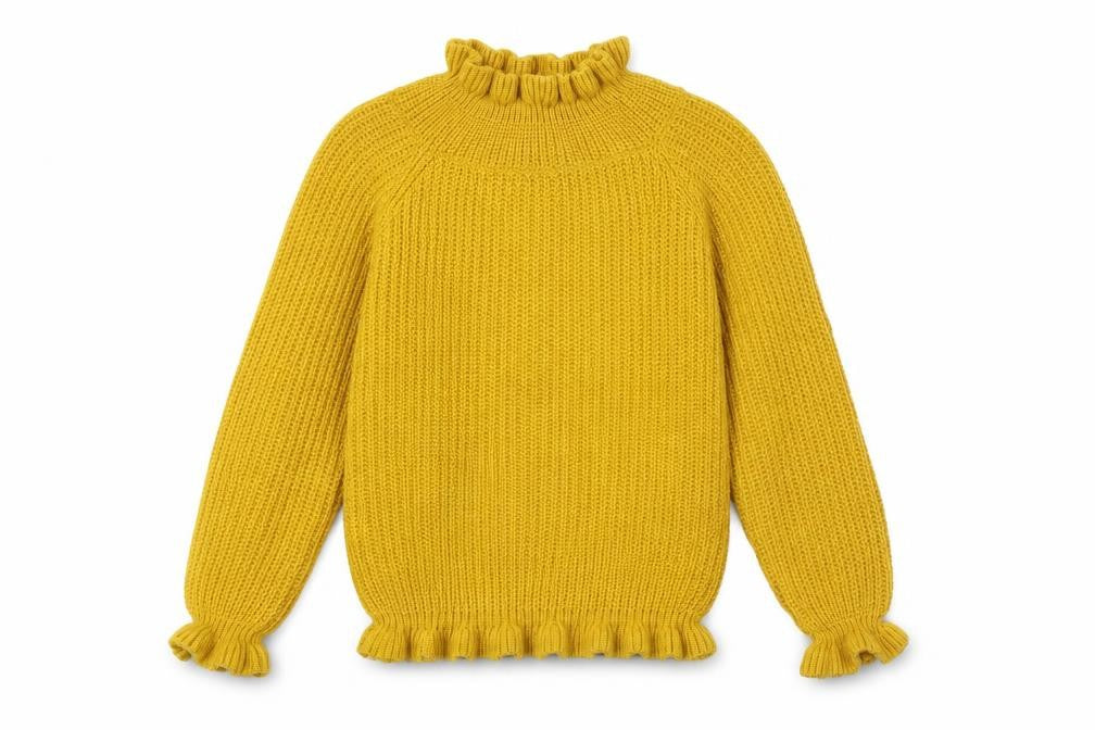 Cameo Rose Womens Yellow Mock Neck Acrylic Pullover Jumper Size S