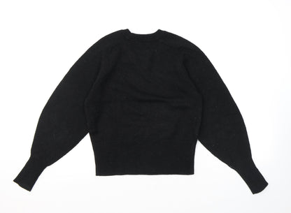 Next Womens Black Round Neck Polyester Pullover Jumper Size XS