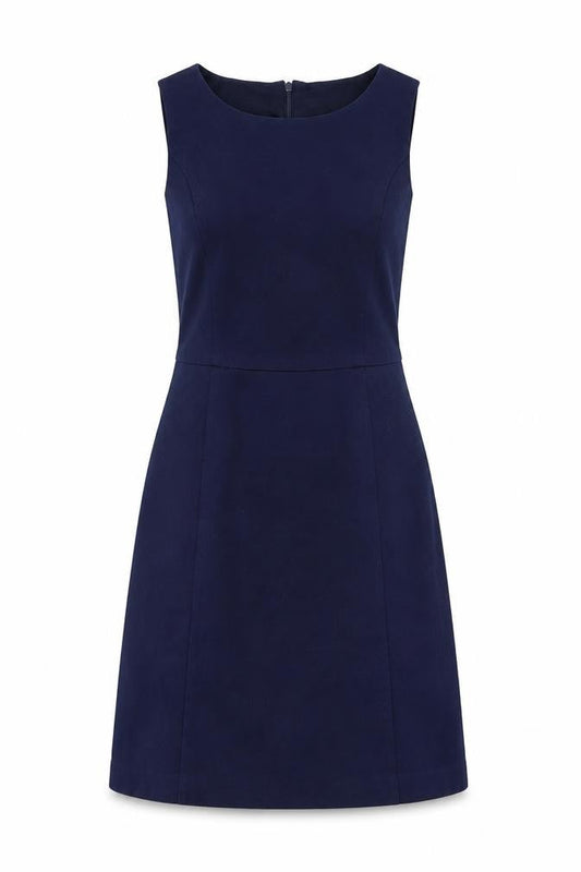 Gap Womens Blue Cotton Shift Size 6 Boat Neck Zip