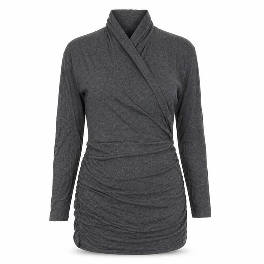 Isabella Oliver Womens Grey Viscose Mini Size 12 Mock Neck Pullover