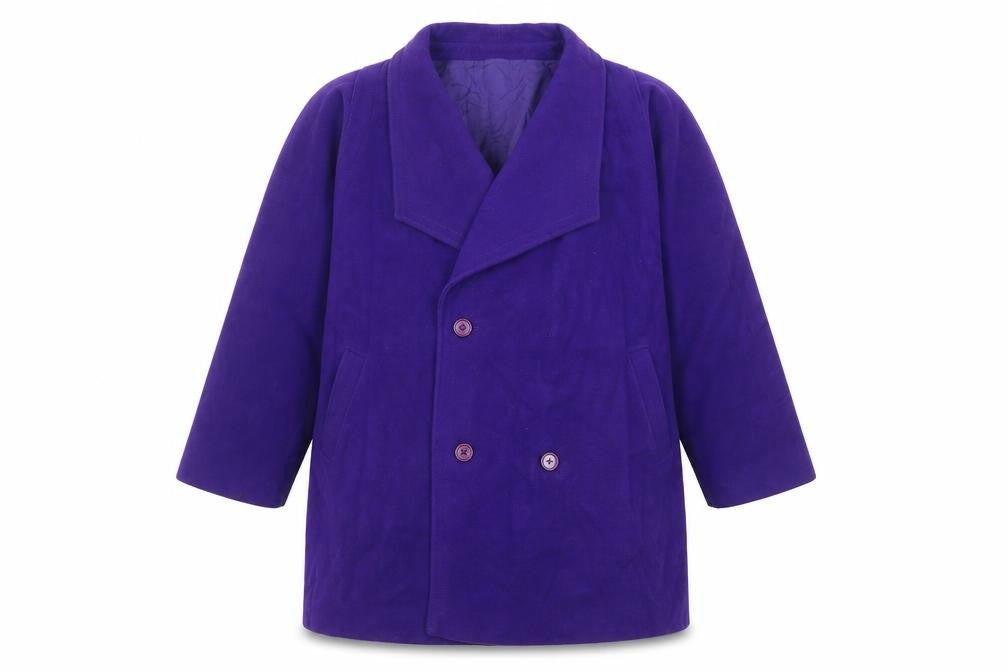 Cojana Womens Purple Overcoat Coat Size 12 Button