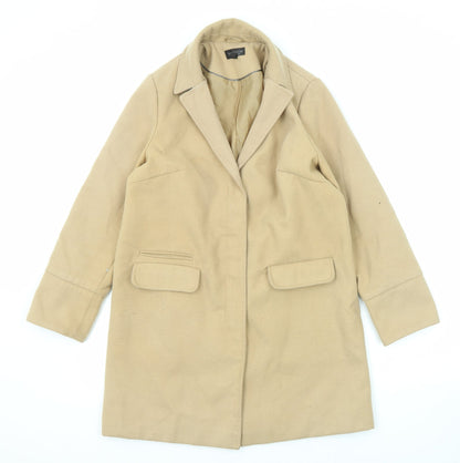 Topshop Womens Beige Overcoat Coat Size 10 Zip
