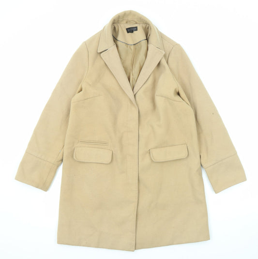 Topshop Womens Beige Overcoat Coat Size 10 Zip