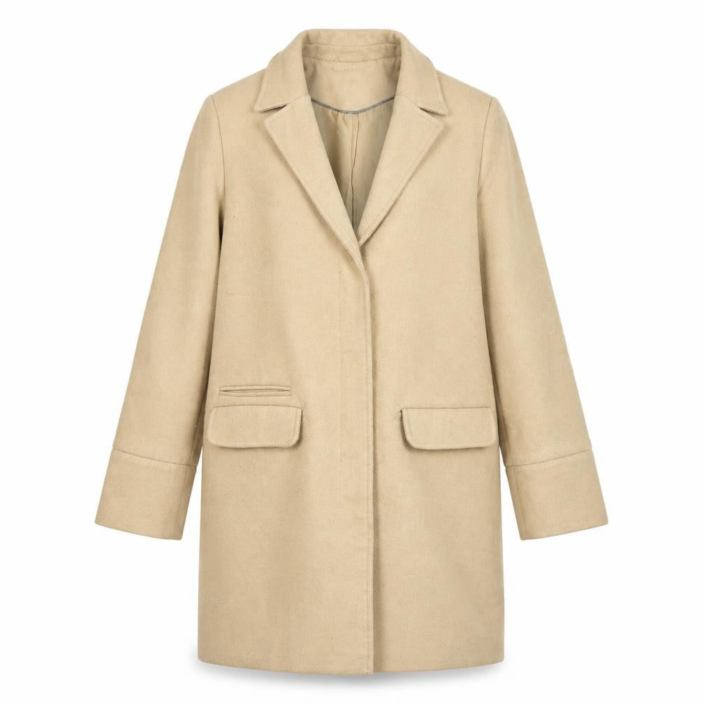 Topshop Womens Beige Overcoat Coat Size 10 Zip