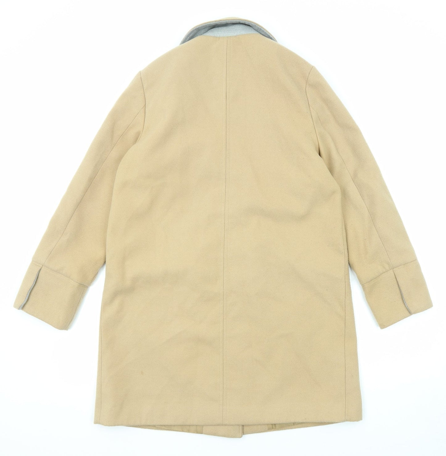 Topshop Womens Beige Overcoat Coat Size 10 Zip