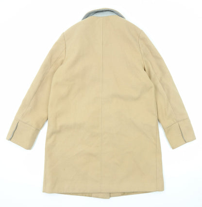 Topshop Womens Beige Overcoat Coat Size 10 Zip