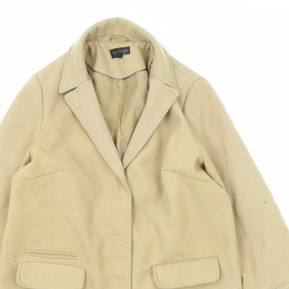 Topshop Womens Beige Overcoat Coat Size 10 Zip