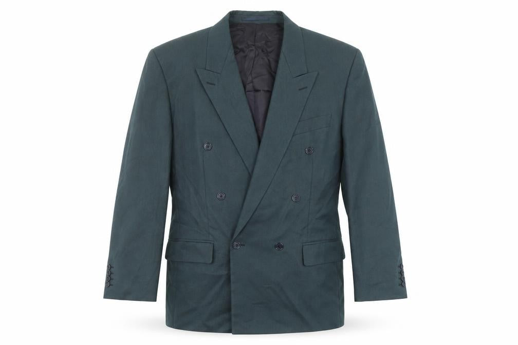 Pin Stripe Mens Grey Wool Jacket Suit Jacket Size 42 Regular