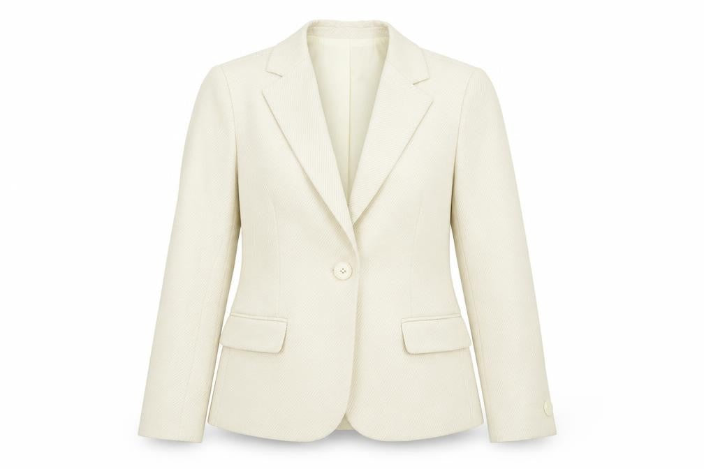 Givo Donna Womens Beige Striped Polyester Blend Jacket Blazer Size 6