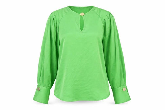 Marks and Spencer Womens Green Polyester Basic Blouse Size 8 Round Neck