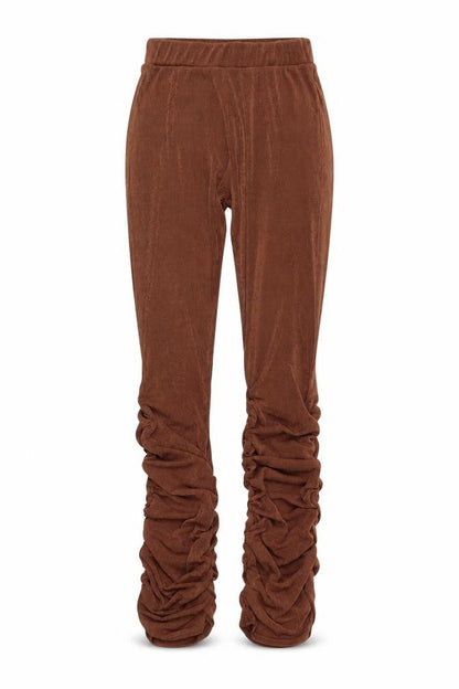 PRETTYLITTLETHING Womens Brown Polyester Trousers Size 8 L31 in Regular