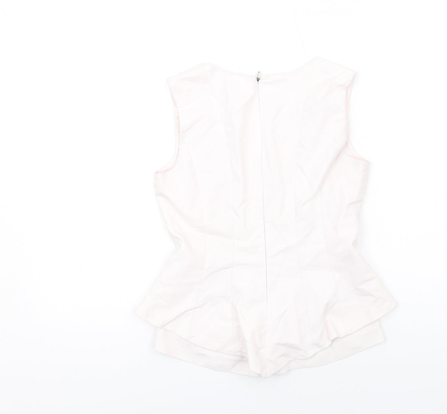 Zara Womens Pink Cotton Basic Blouse Size S Square Neck