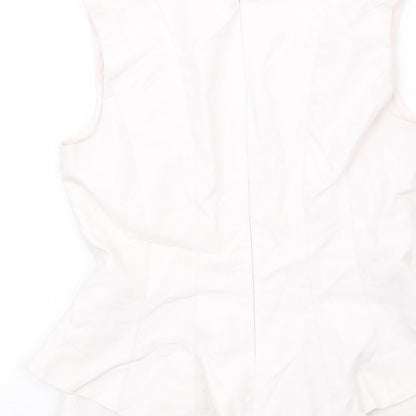 Zara Womens Pink Cotton Basic Blouse Size S Square Neck