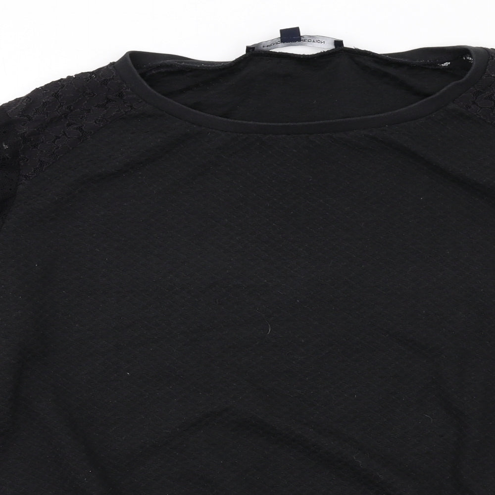 French Connection Womens Black Polyester Pullover Sweatshirt Size M Pullover