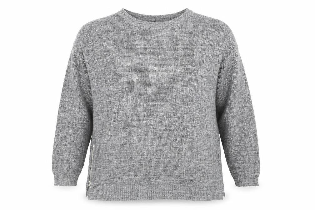 H&M Womens Grey Round Neck Cotton Pullover Jumper Size M