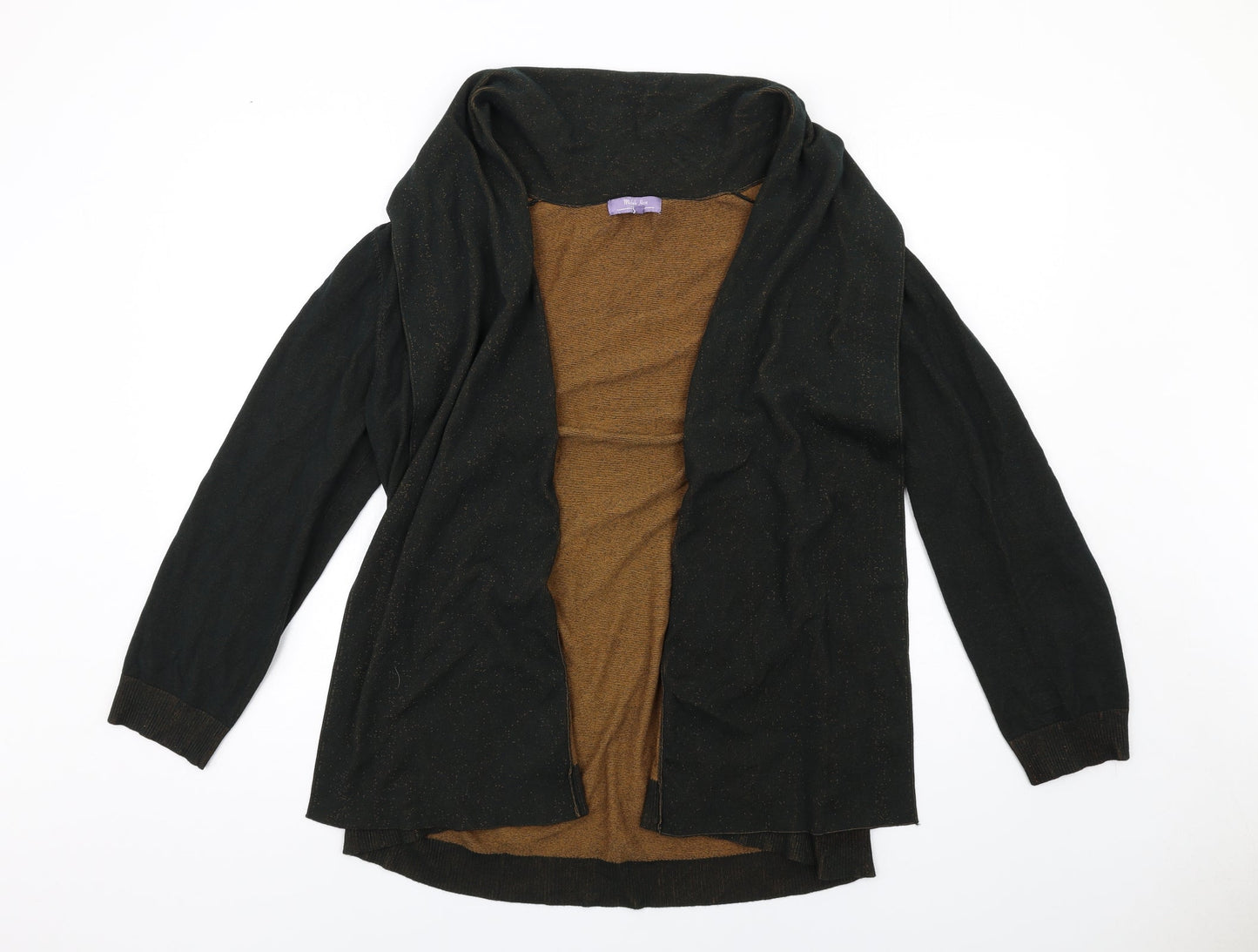 Michele Hope Womens Black V-Neck Viscose Cardigan Jumper Size 14