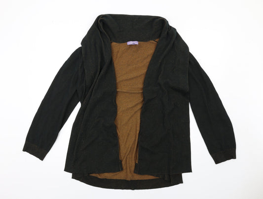 Michele Hope Womens Black V-Neck Viscose Cardigan Jumper Size 14