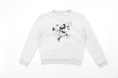 Preloved Disney Womens Grey Cotton Pullover Sweatshirt Size XS Pullover - Minnie Mouse - Front