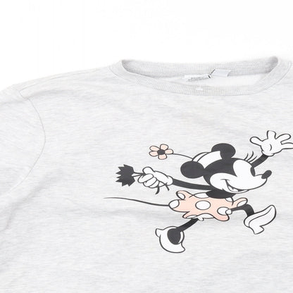 Preloved Disney Womens Grey Cotton Pullover Sweatshirt Size XS Pullover - Minnie Mouse - Detail