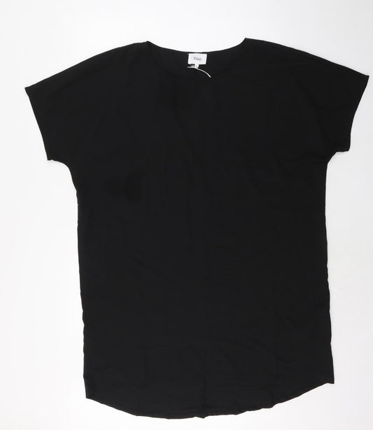 Zizzi Womens Black Polyester T-Shirt Dress Size M Round Neck Pullover