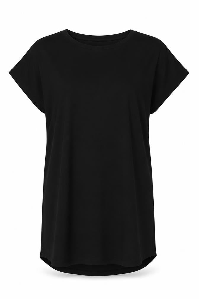 Zizzi Womens Black Polyester T-Shirt Dress Size M Round Neck Pullover