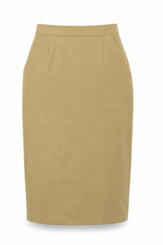 Telesport Womens Beige Wool Straight & Pencil Skirt Size 10 Zip
