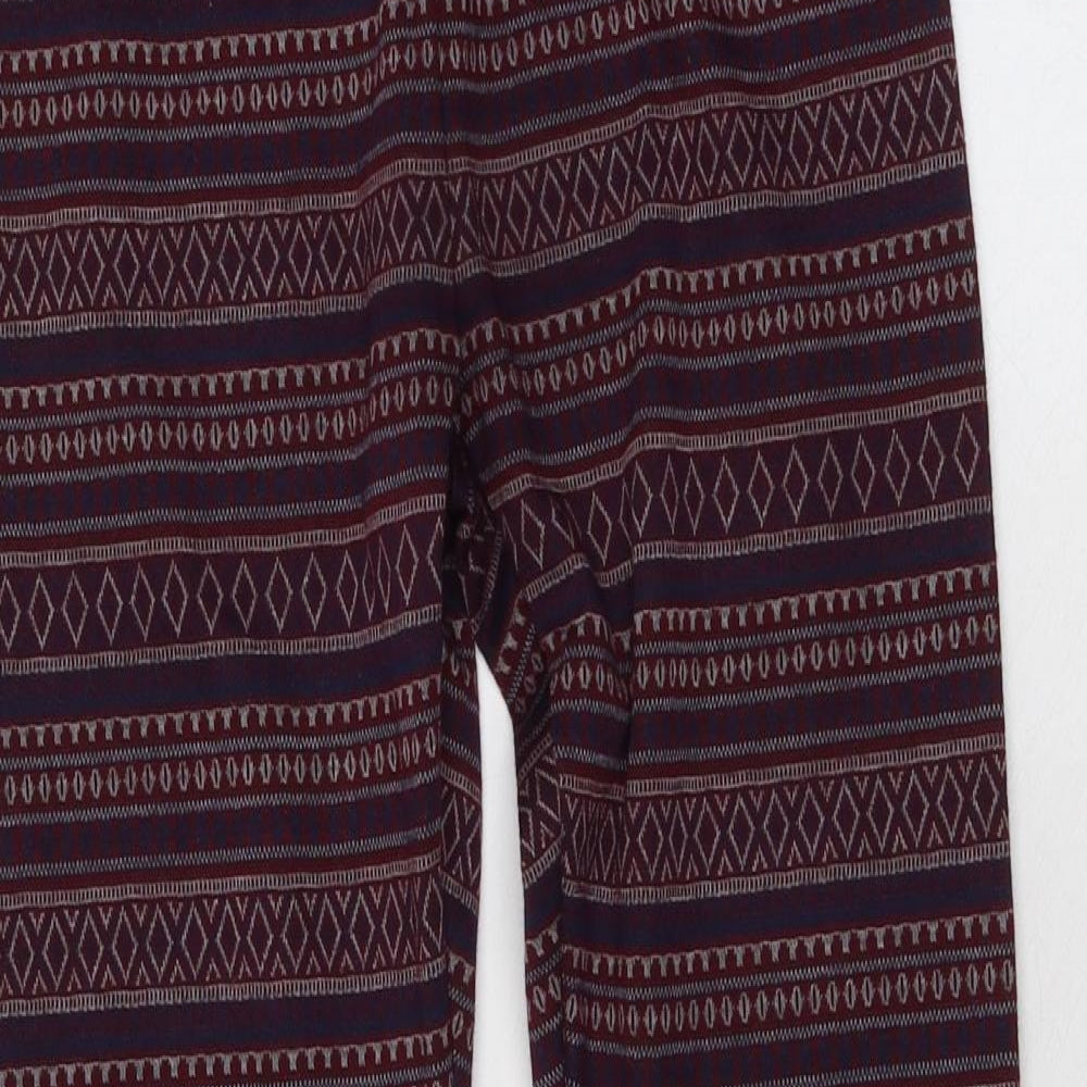 New Look Womens Multicoloured Geometric Polyester Carrot Leggings Size S L28 in