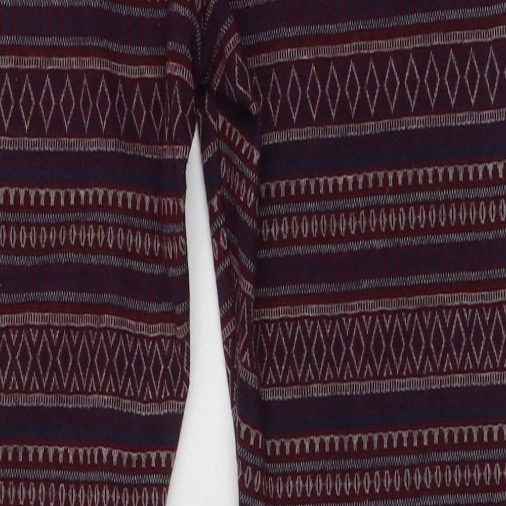 New Look Womens Multicoloured Geometric Polyester Carrot Leggings Size S L28 in